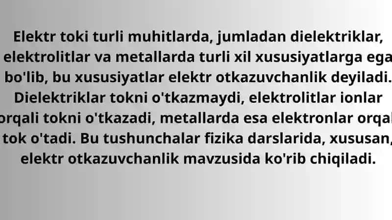 Elektr toki turli muhitlarda 3
