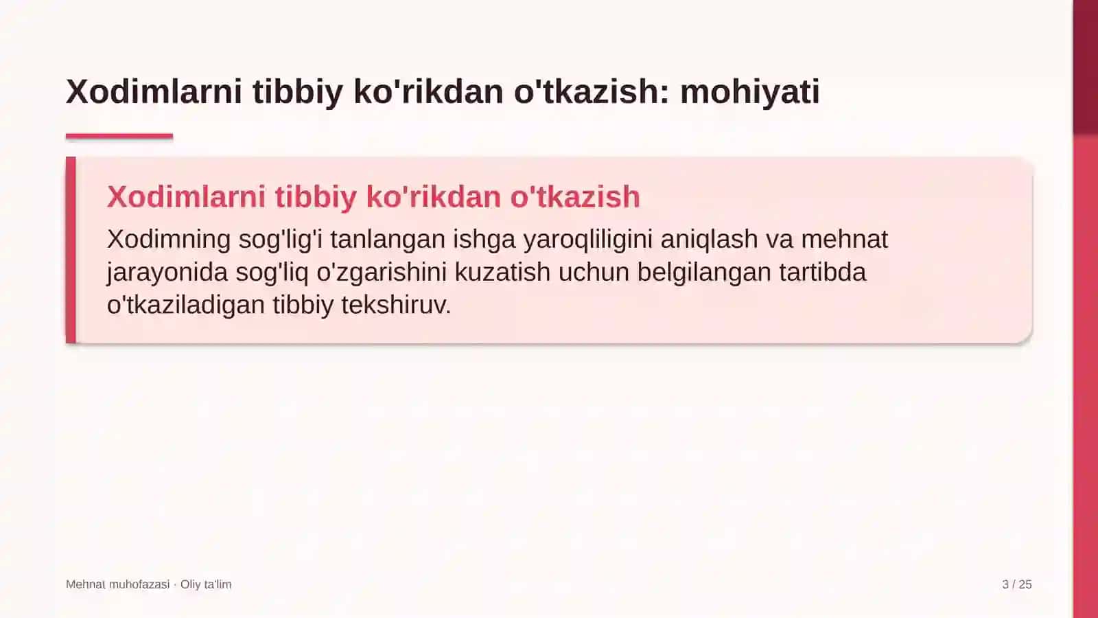qo'ychilikda xodimlarni tibbiy ko'rikdan o'tkazish 7809 3
