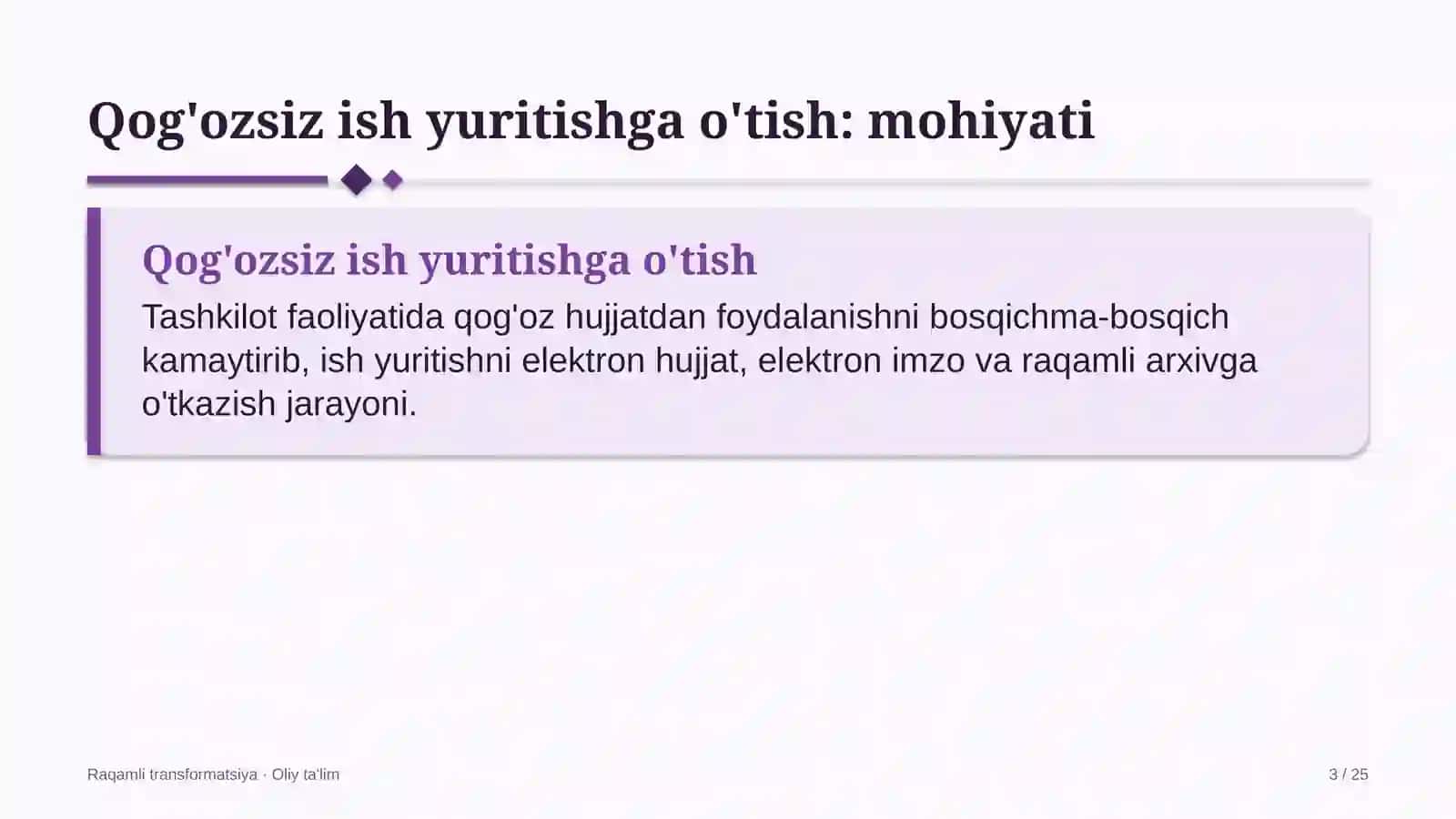 Yo'l xo'jaligida qog'ozsiz ish yuritishga o'tish 3