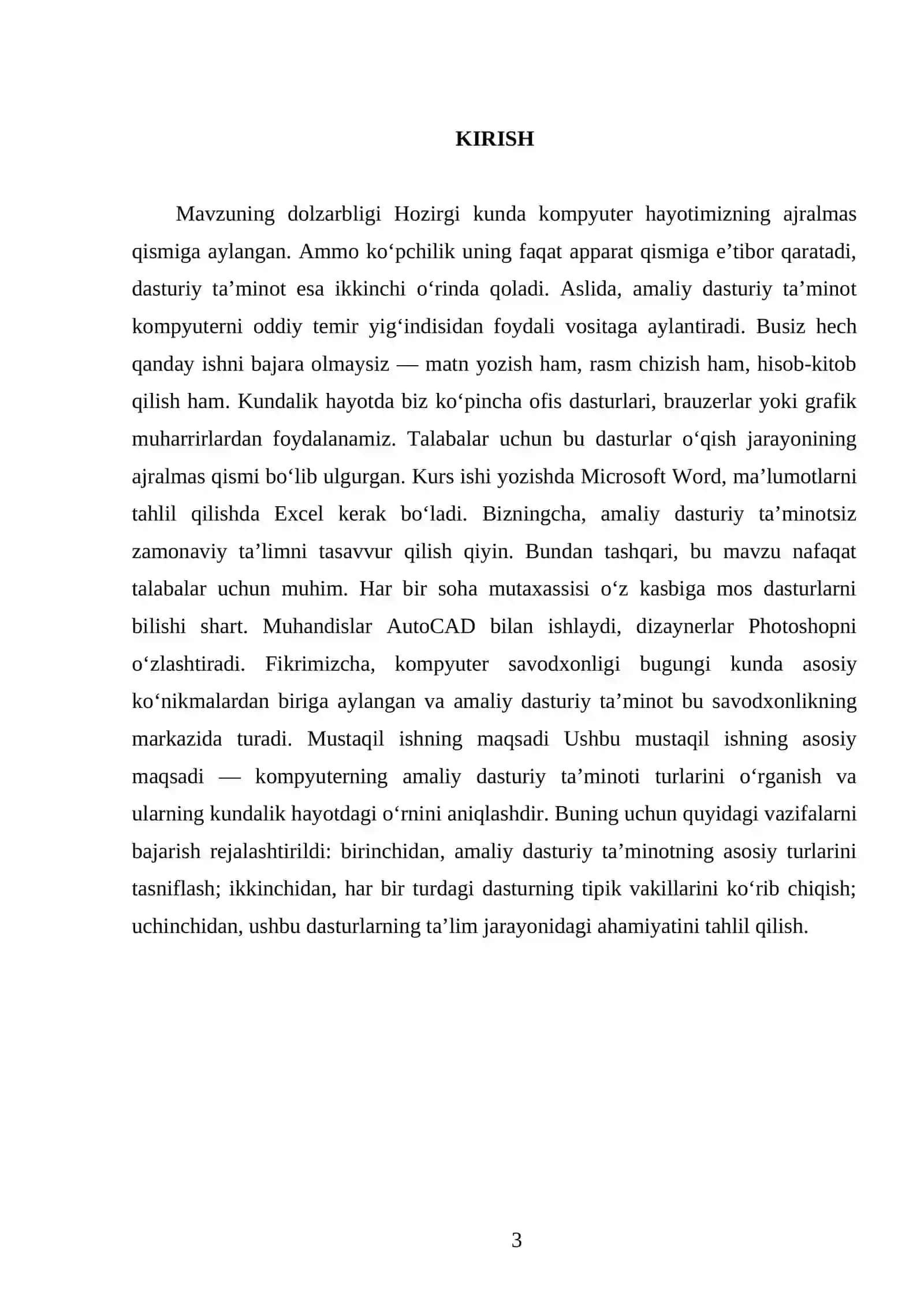 Kompyuterning amaliy dasturiy ta’minoti 3