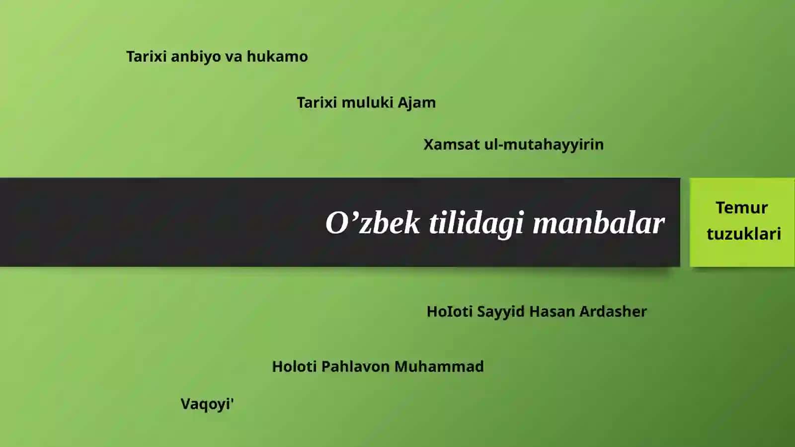AMIR TEMUR VA TEMURIYLAR DAVRI MANBALARI 3