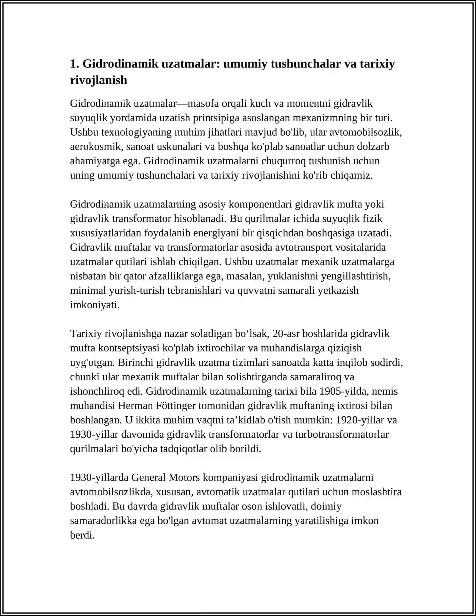 Gidrodinamik uzatmalar 3