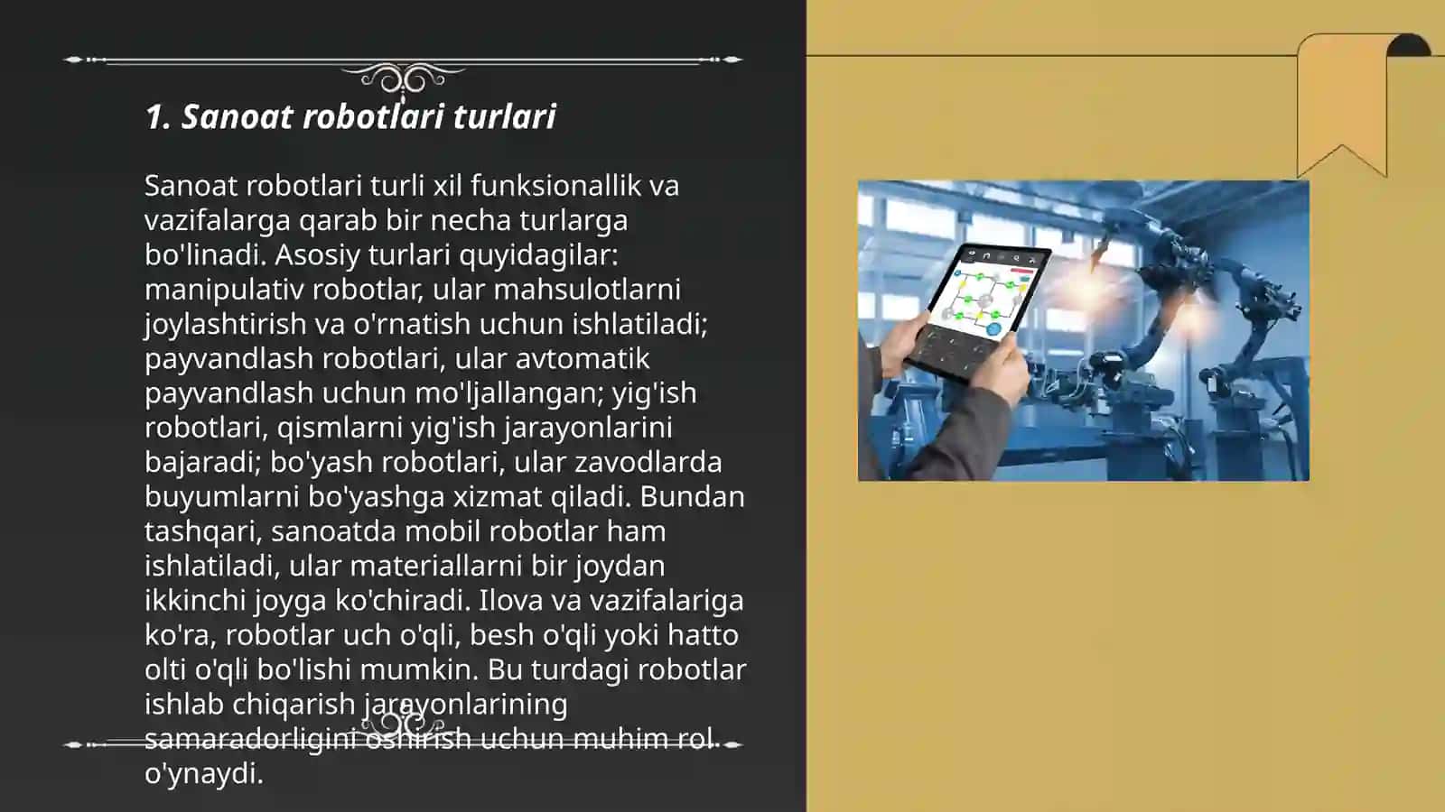Mashinasozlik ishlab chiqarishda sanoat robotlari 3