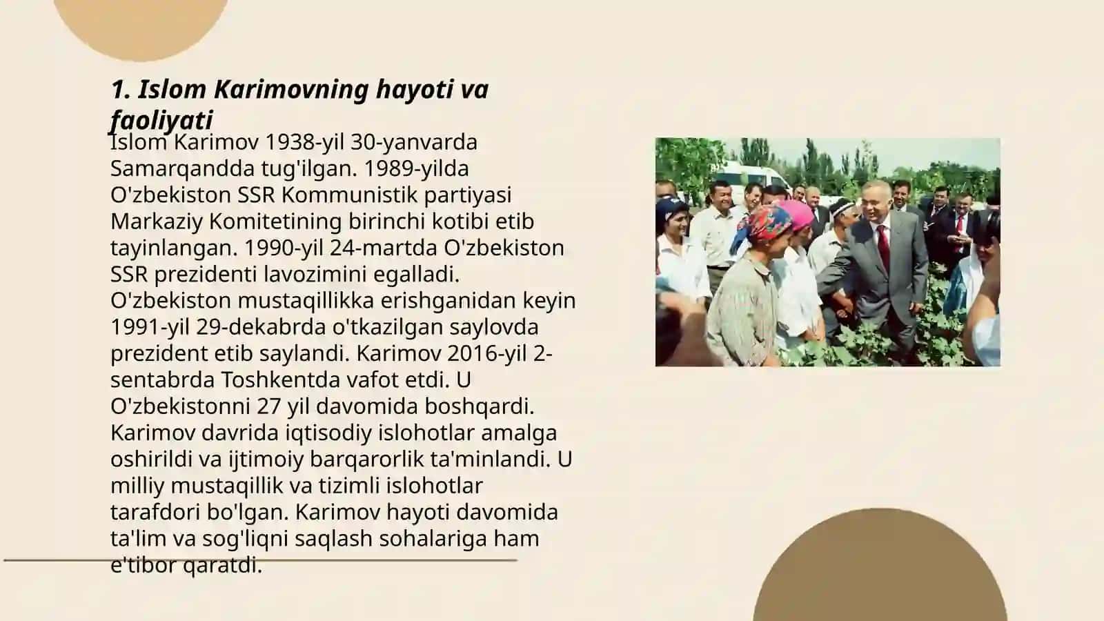 Islom Karimovning hayoti va faoliyati 3