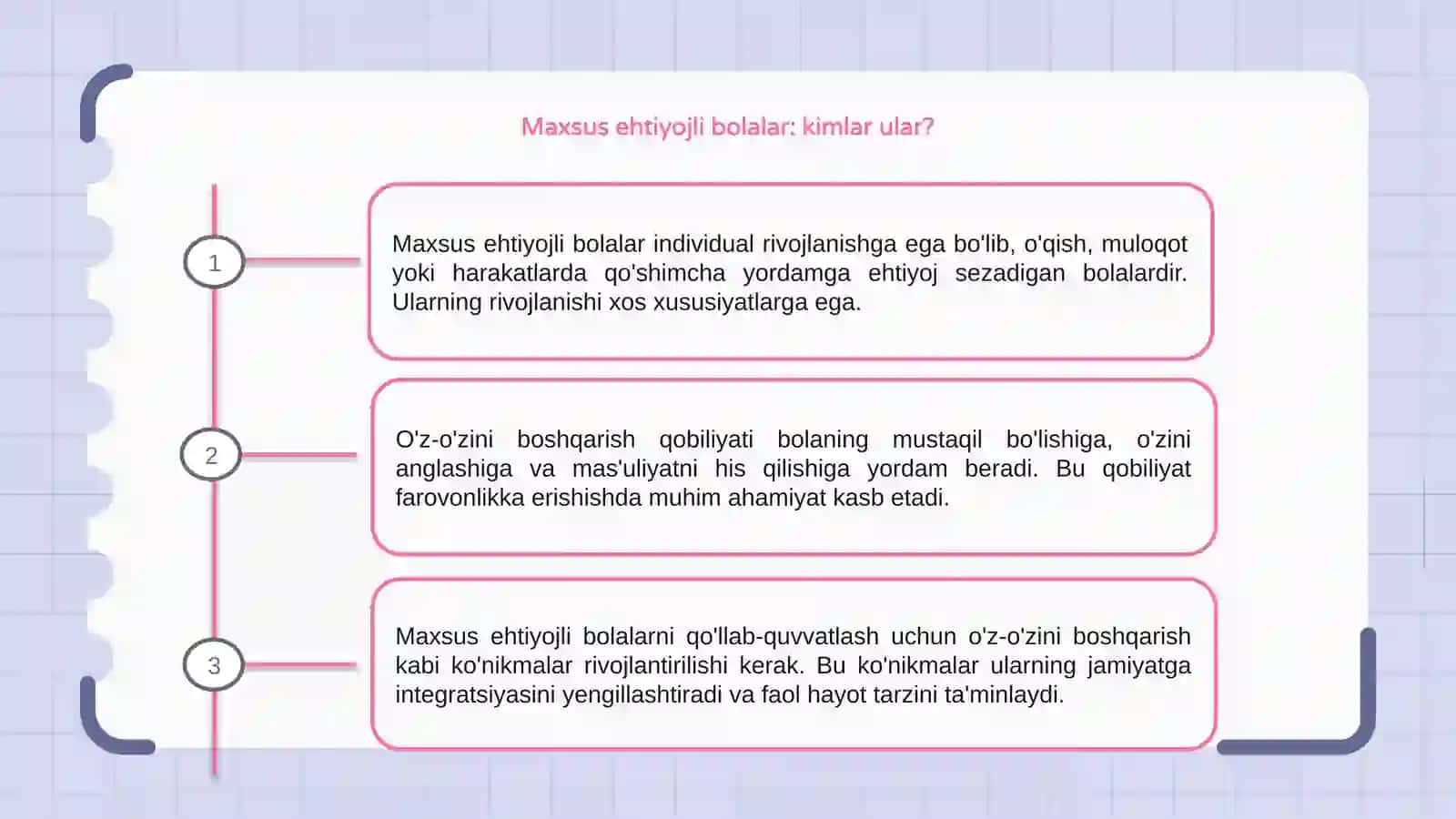 Maxsus ehtiyojli bolalar kimlar? 3