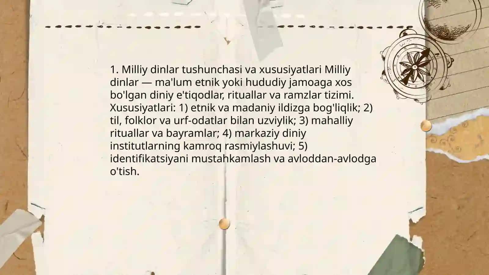 Milliy dinlar 3