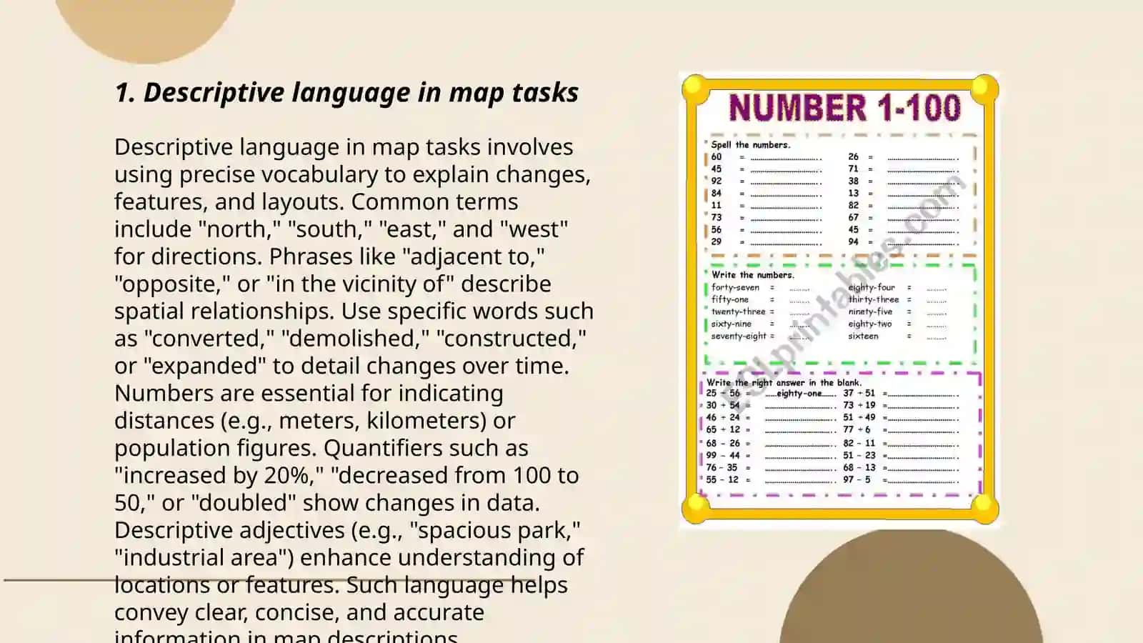 Descriptive language in map tasks 3