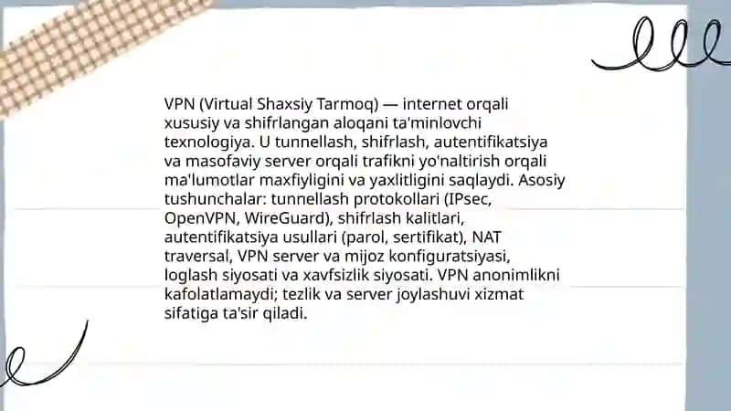 VPN (Virtual Shaxsiy Tarmoq) 3