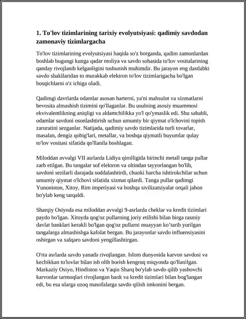 TO'LOV TIZIMLARINING EVOLYUTSIYASI 3