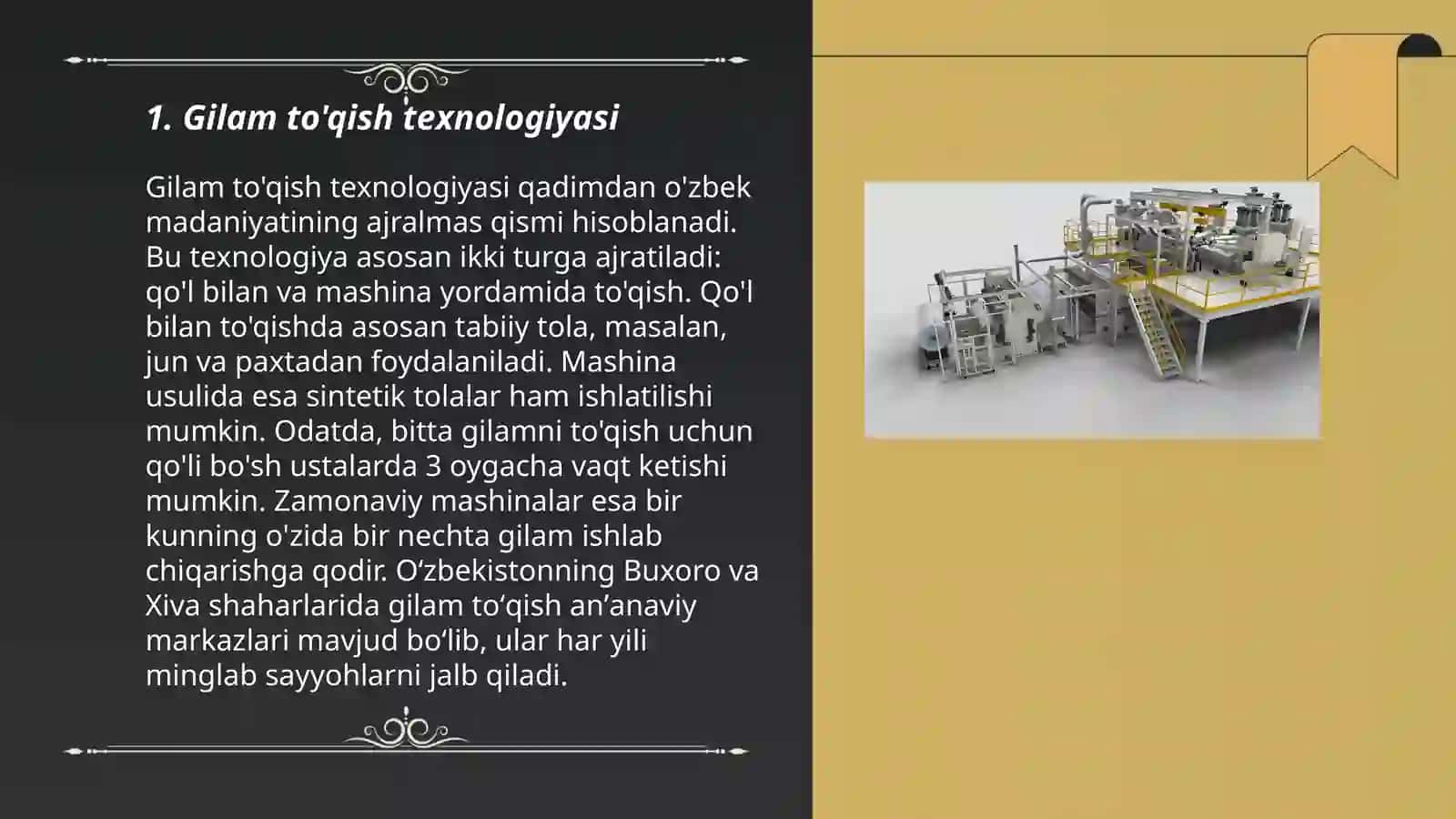 Gilamlar ishlab chiqarish texnika va texnologiyasi 3