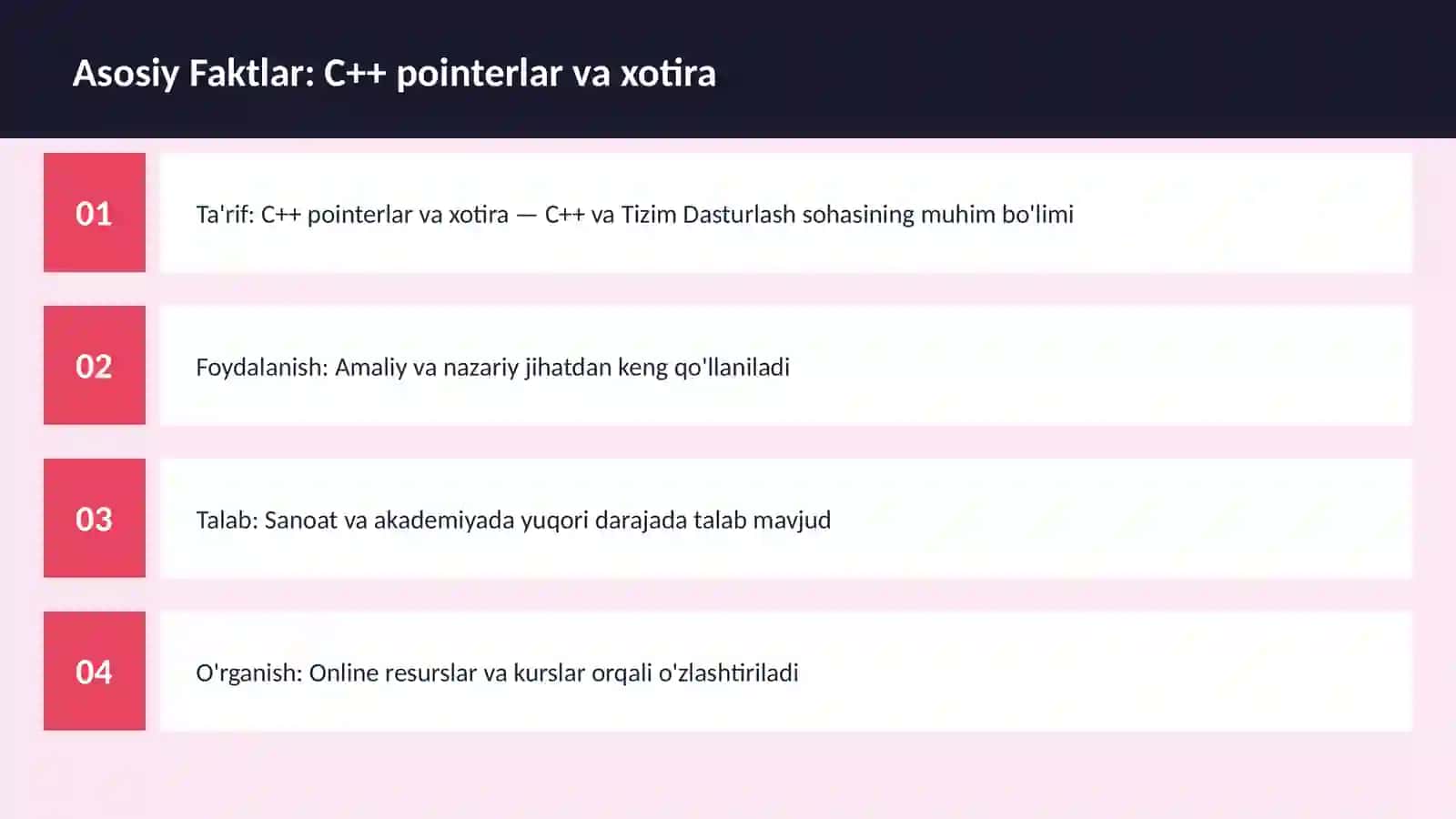 C++ pointerlar va xotira 3