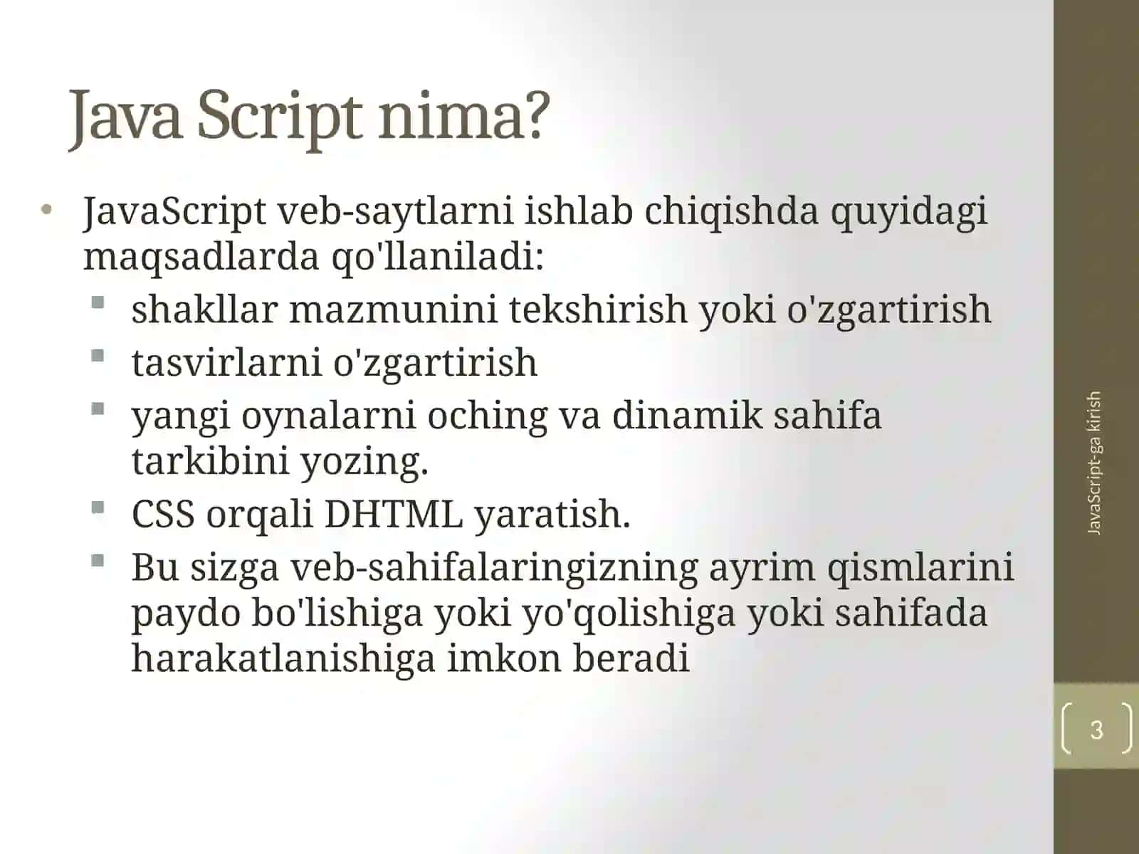 JavaScript-ga kirish 3