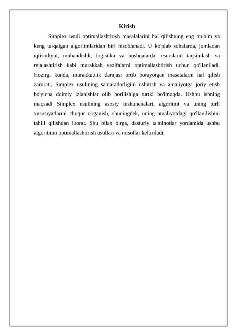 Simpleks usuli algoritmi 3