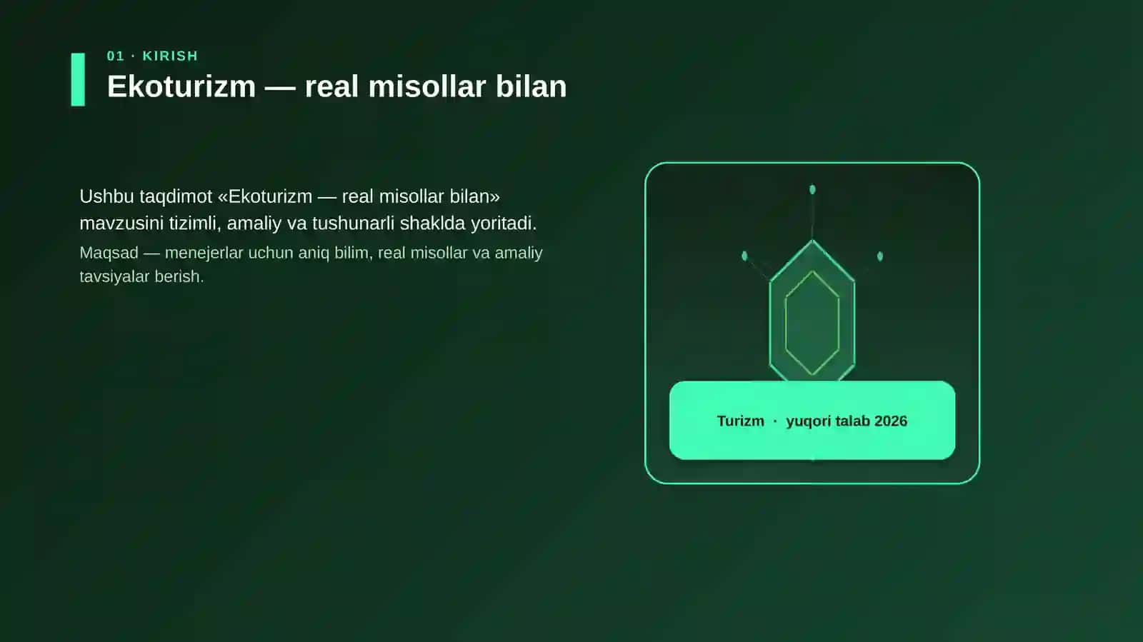 Ekoturizm — real misollar bilan 3