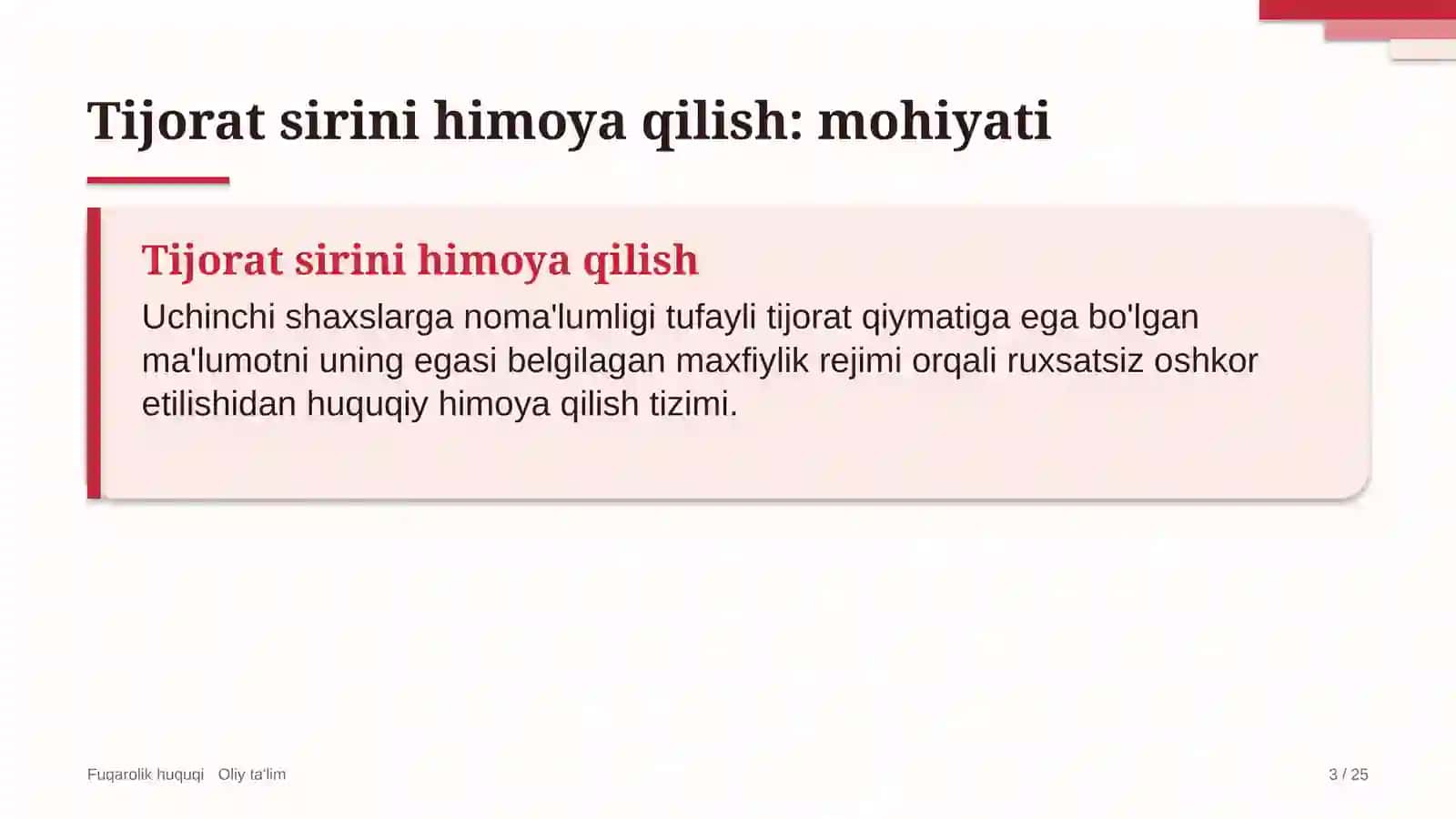 qoramolchilikda tijorat sirini himoya qilish 3921 3