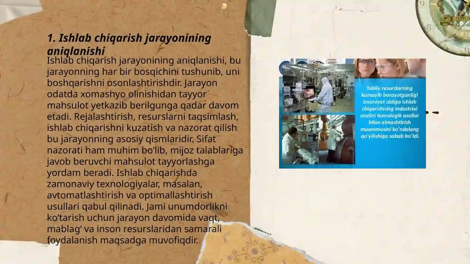 Ishlab chiqarish jarayoni va uning natijalari 3
