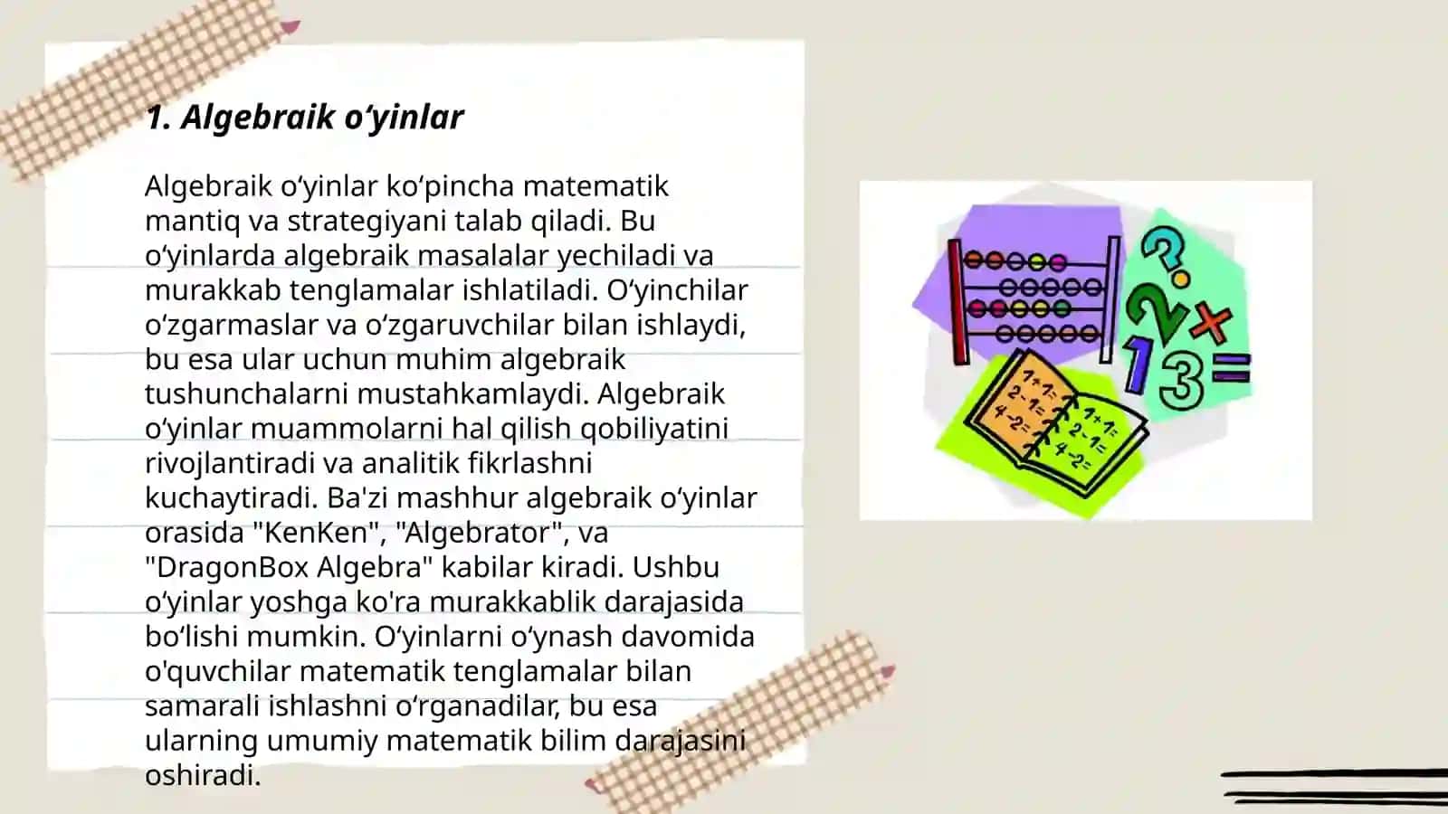 Matematik oʻyinlar 3