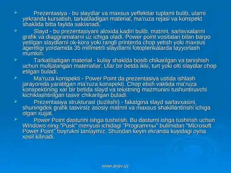 Microsoft Power Point dasturi 3