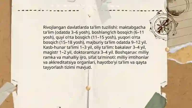 Iqtisodiy rivojlangan xorijiy davlatlarda taʼlim tizimi 3