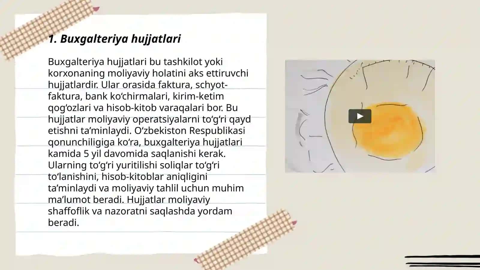 Bòsh vaqt mazmuni. Buxģalteriya terminlar 3