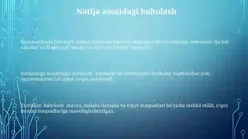 Matematikada Baholash Turlari 3