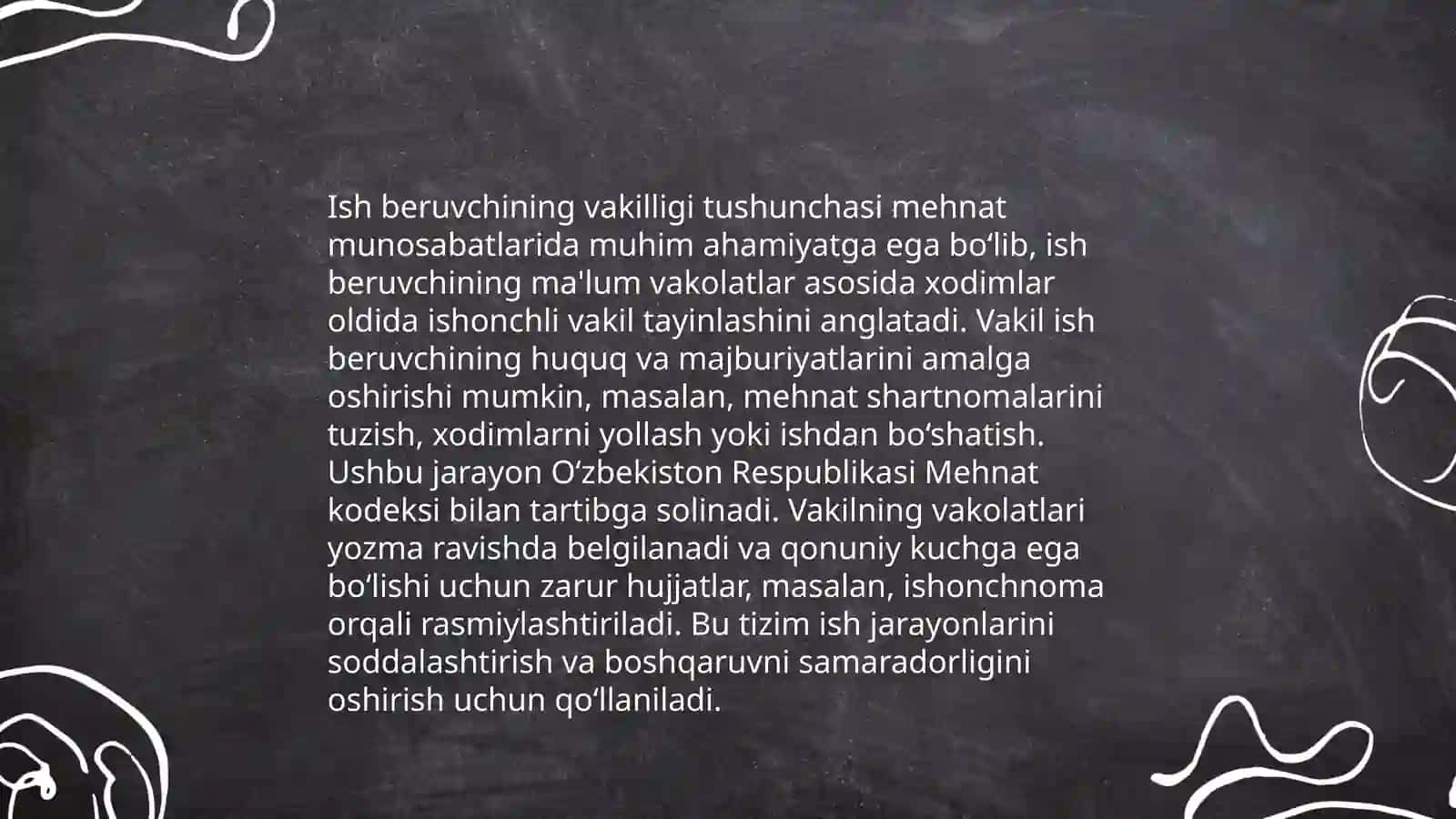 Korxona va tashkilotlarda ish beruvchining vakilligi 3