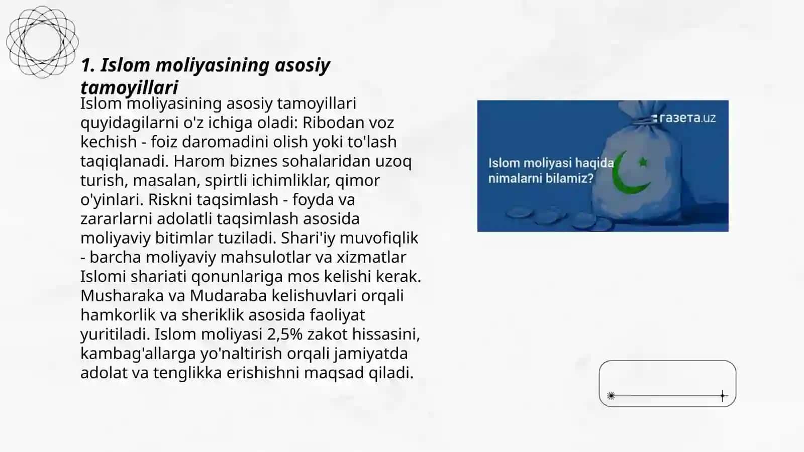 Moliya bozorida "Islom moliyasi"ning o'rni 3