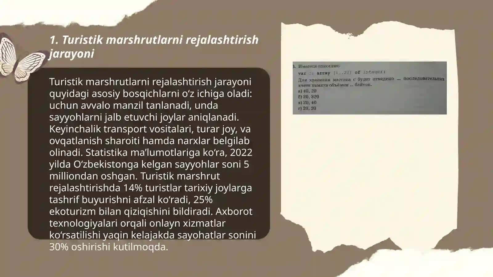 Turistik marshrutlarni ishlab chiqarish usullari 3