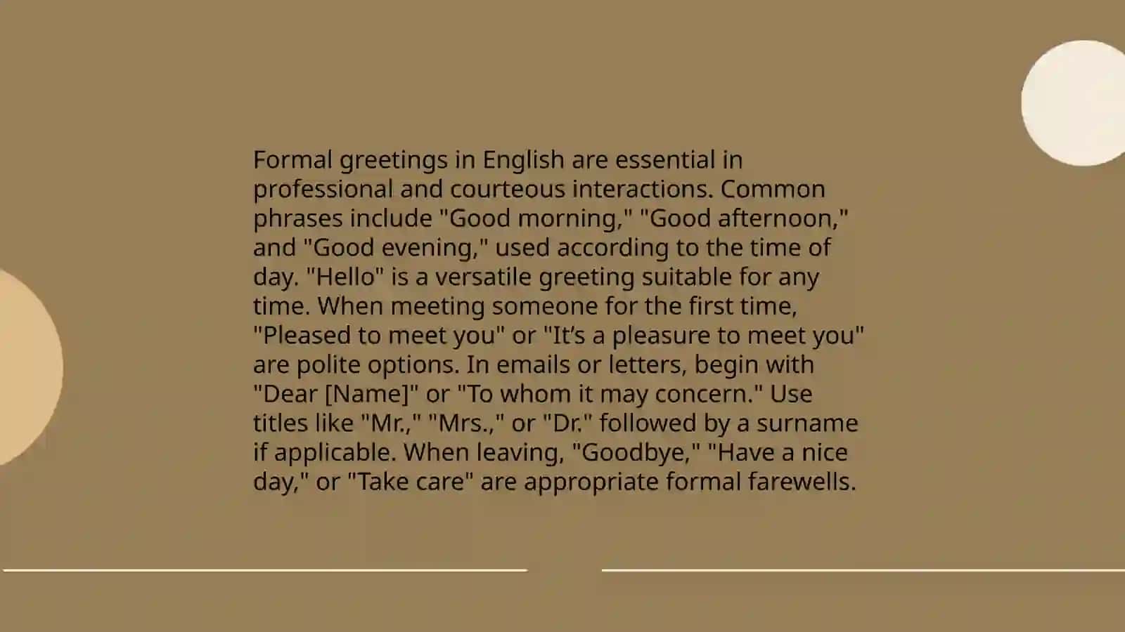 Greeting and forms of address 3