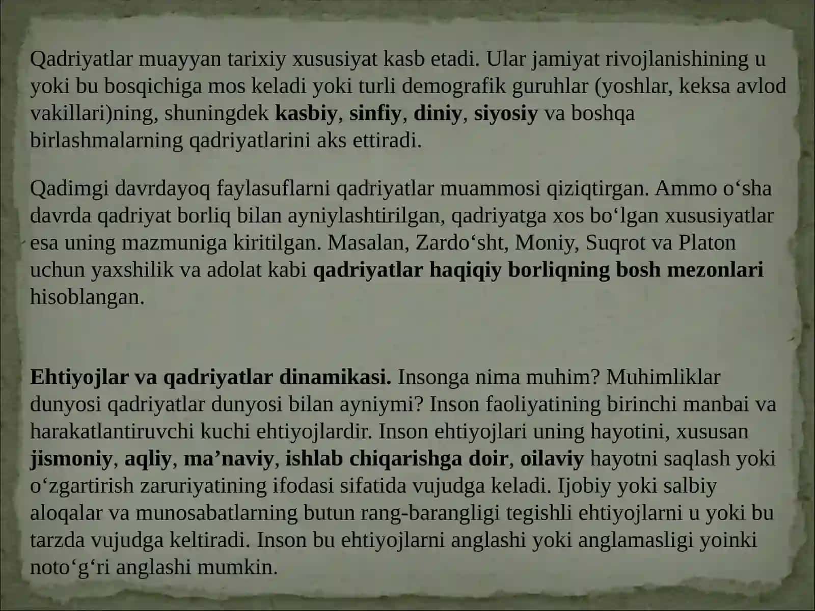 Qadriyatlar falsafasi 3