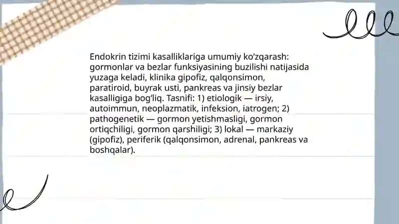 Endokirin tizimi kasalliklari 3