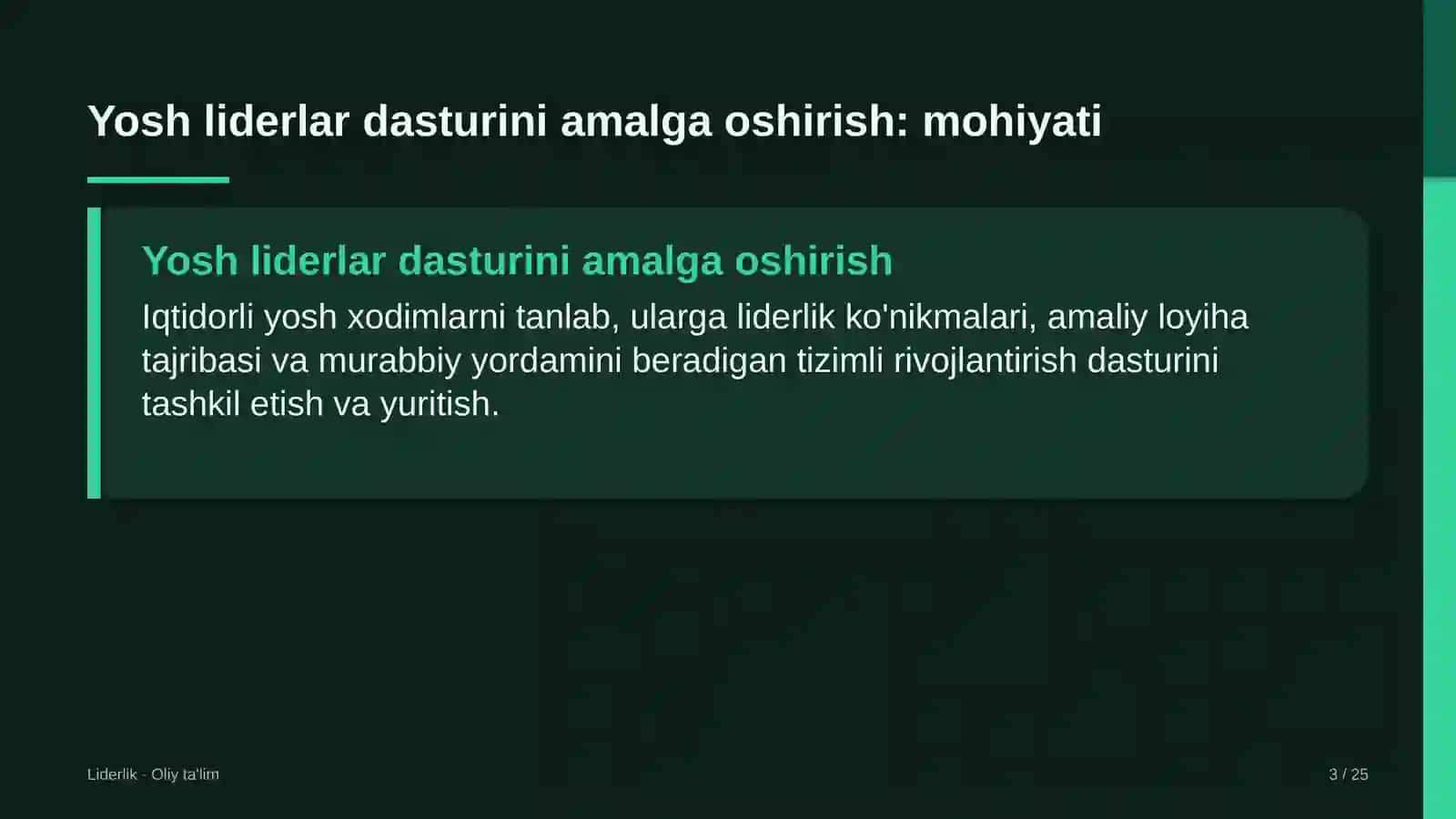 Dorixonalarda yosh liderlar dasturini amalga oshirish 3