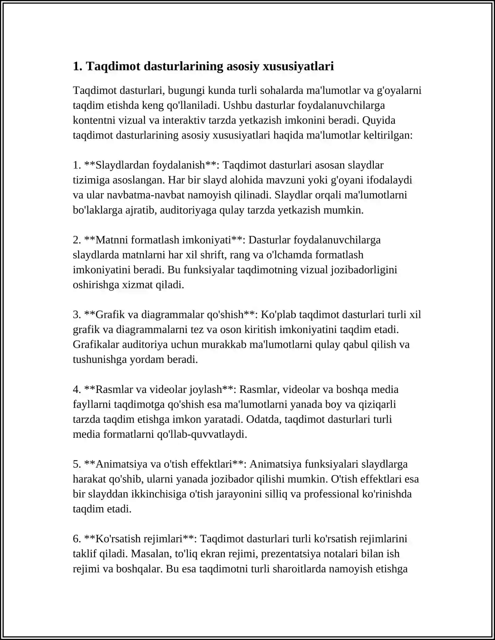 TAQDIMOT YARATUVCHI DASTURLAR 3
