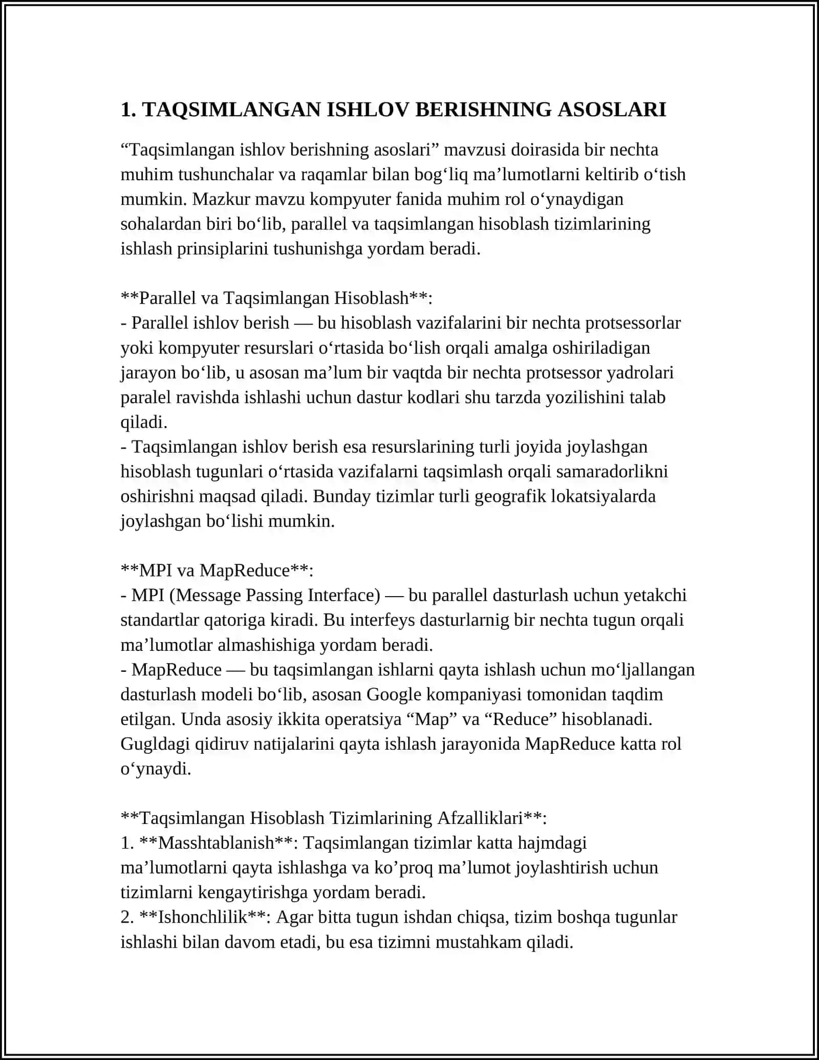 TAQSIMLANGAN ISHLOV BERISH MAPREDUCE FRAMEWORK VA PIG 3