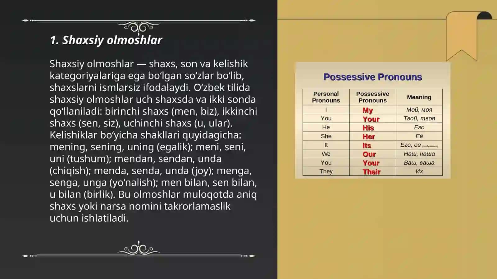 Shaxsiy olmoshlar 3
