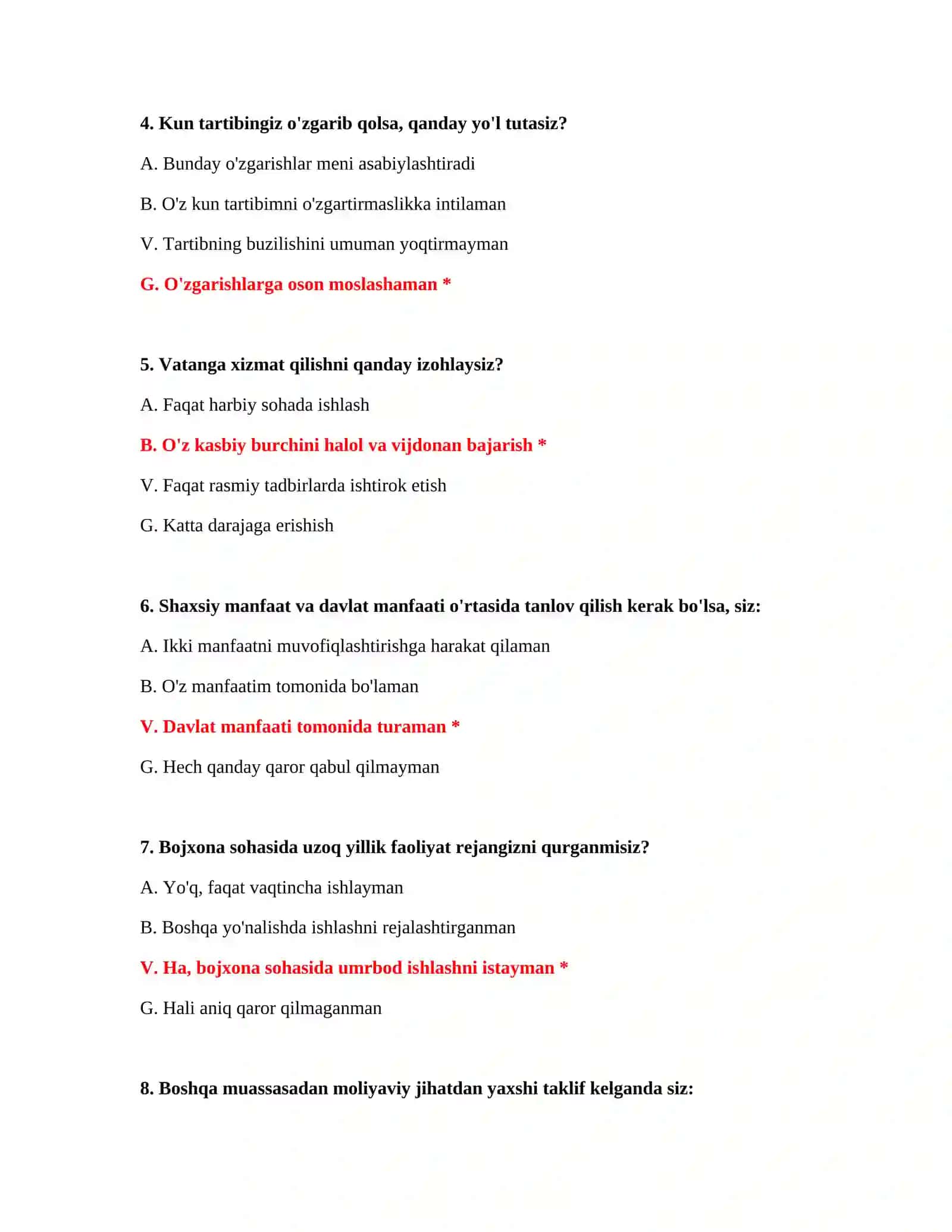 Bojxona savol javoblari 3