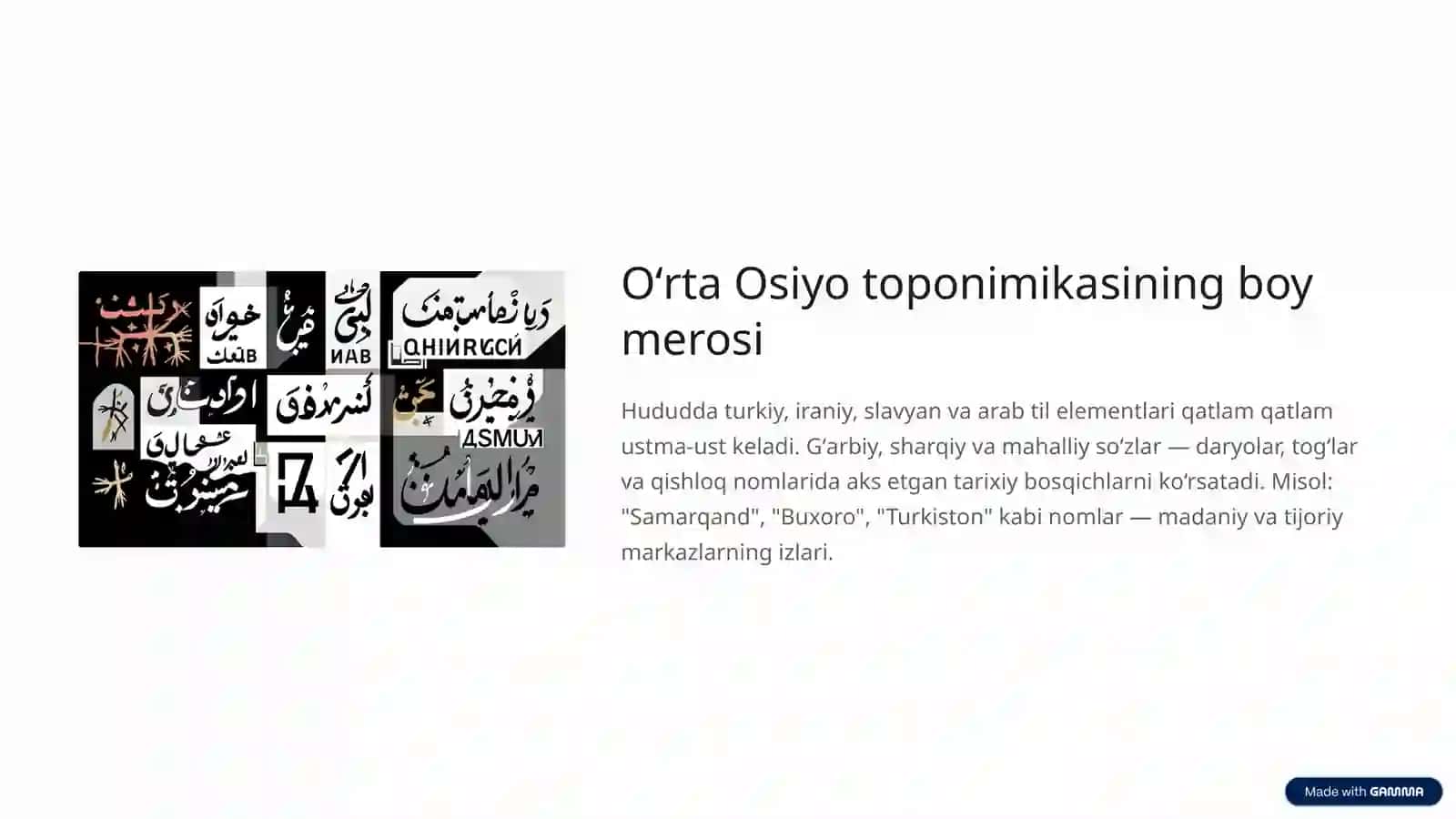 Toponimik manbalarning Oʻrta Osiyo tarixidagi oʻrni 3