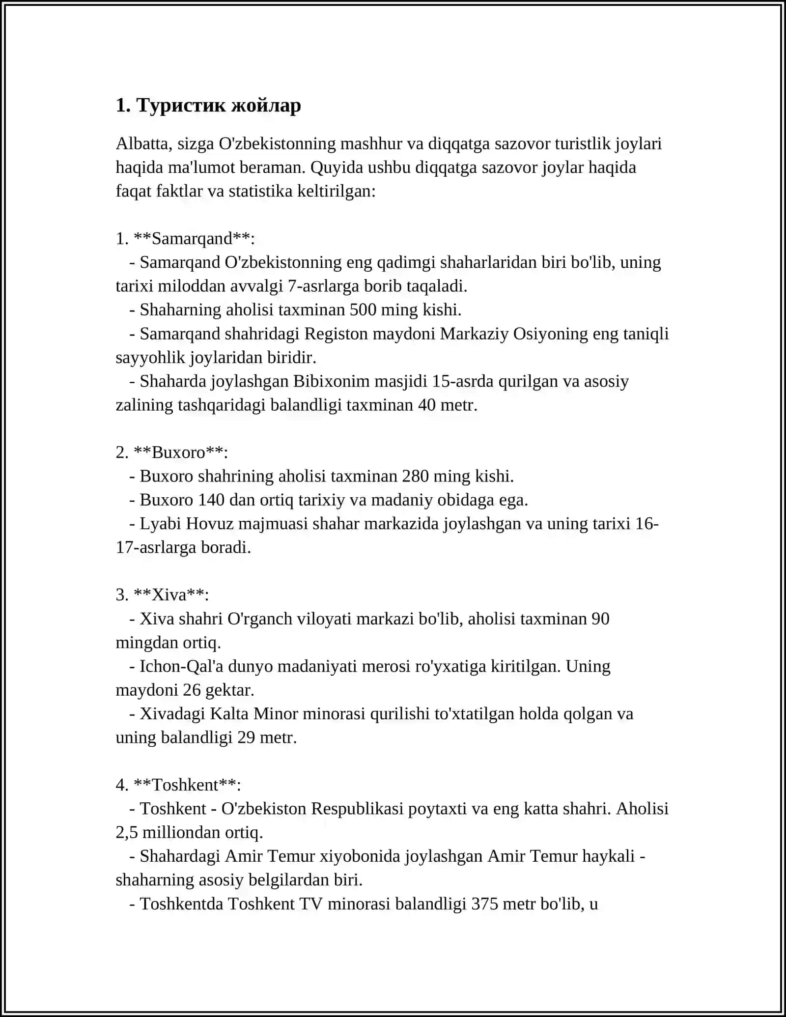 TURAR JOYLARNING TASNIFI 3