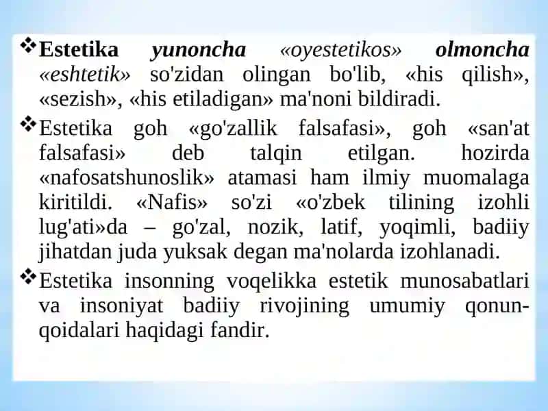 Estetika 3