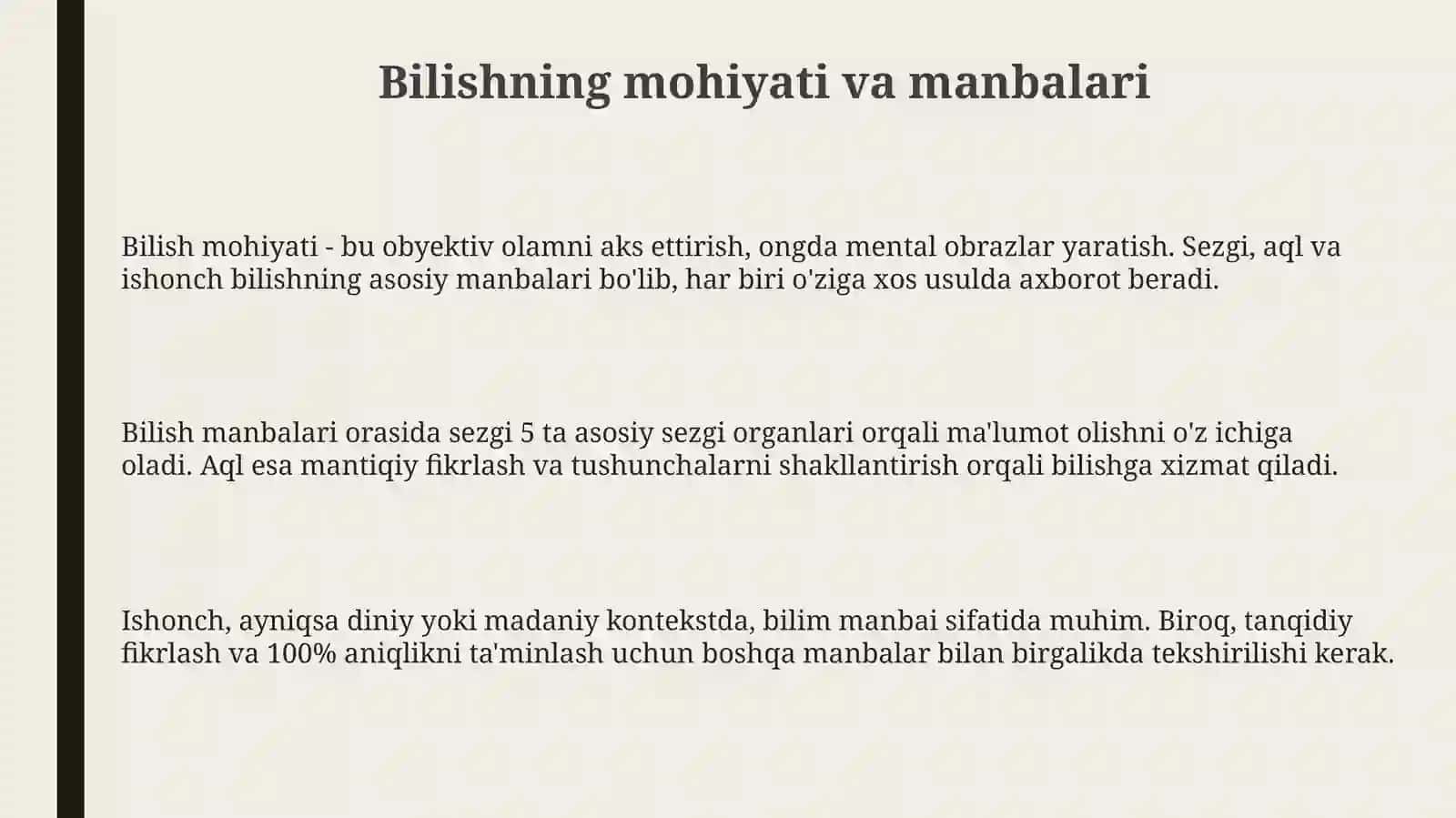 Bilish  falsafasi    (gnoseologiya) 3