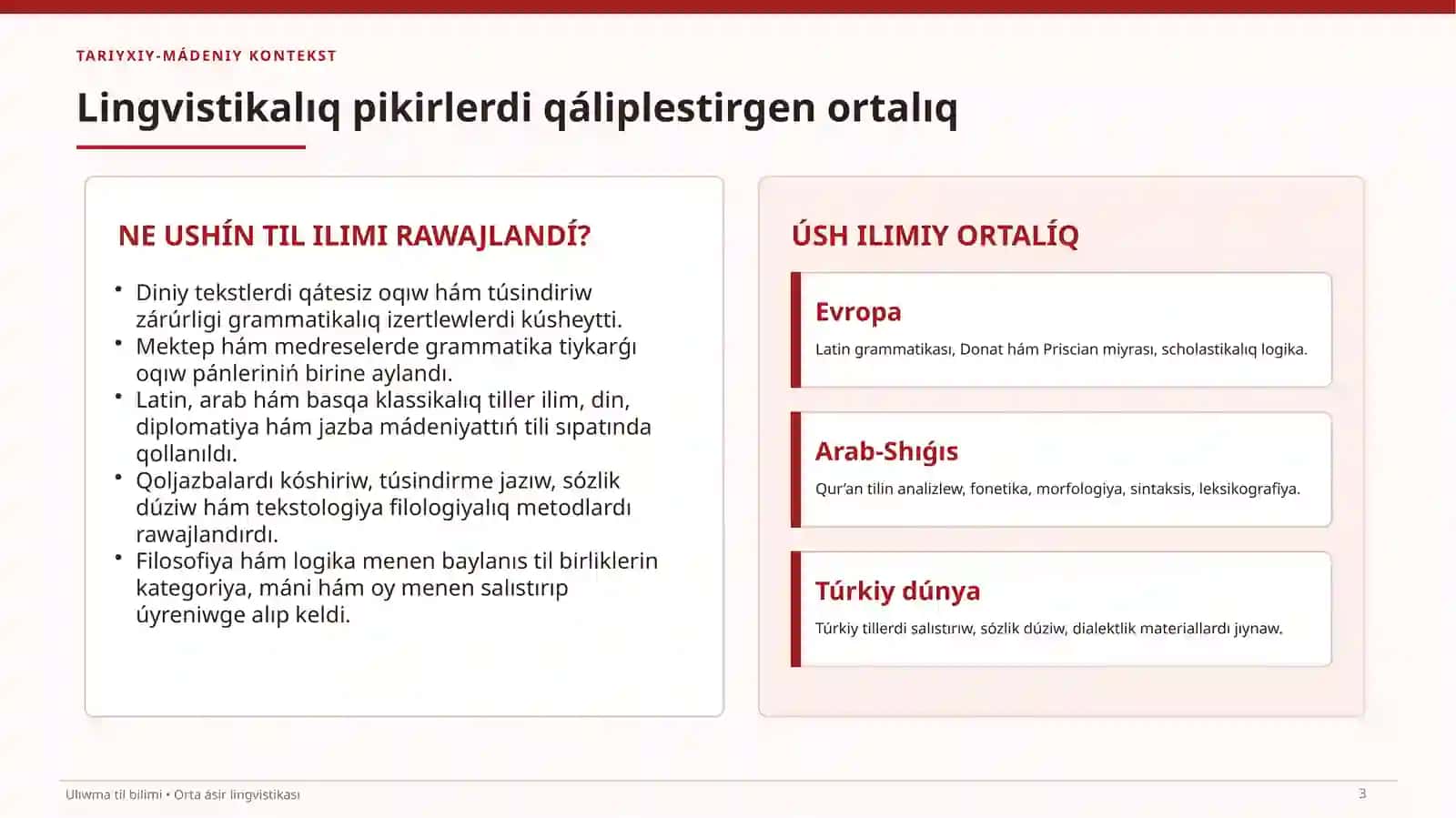 ORTA ÁSIR LINGVISTIKASÍ 3