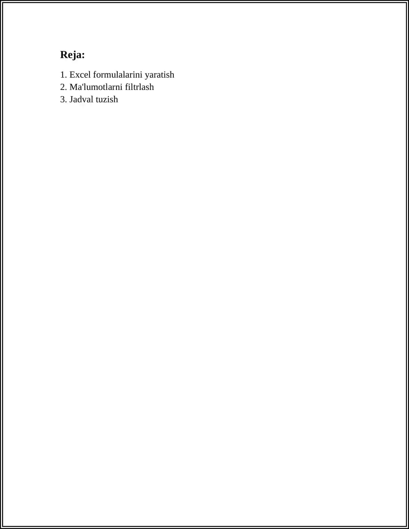 EXCEL IMKONYATLARI 3
