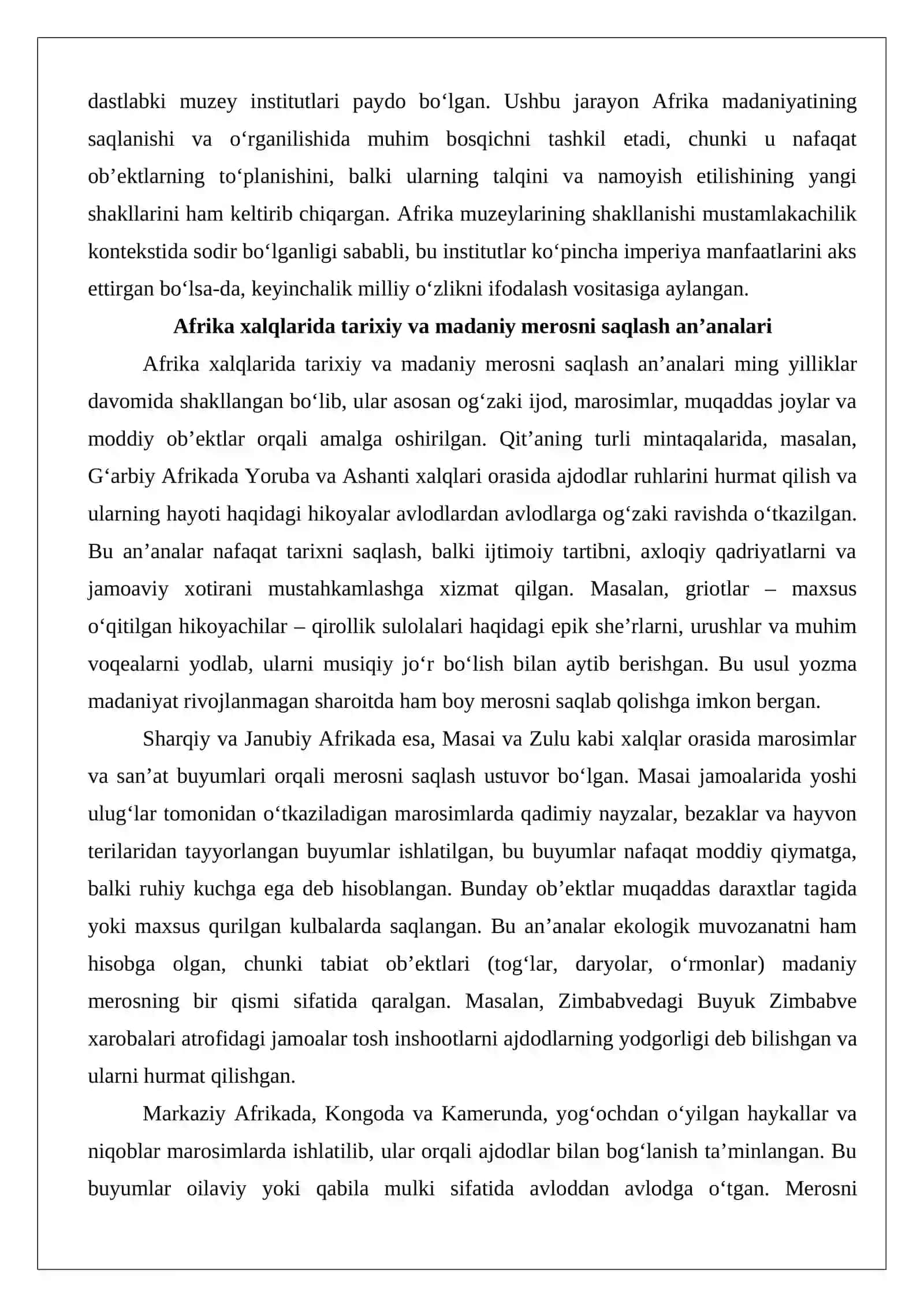 Afrika muzeylarining rivojlanishi 3