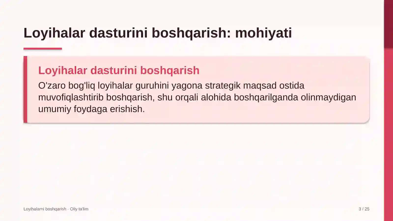 qadoqlash materiallari ishlab chiqarishda loyihalar dasturini boshqarish 7204 3