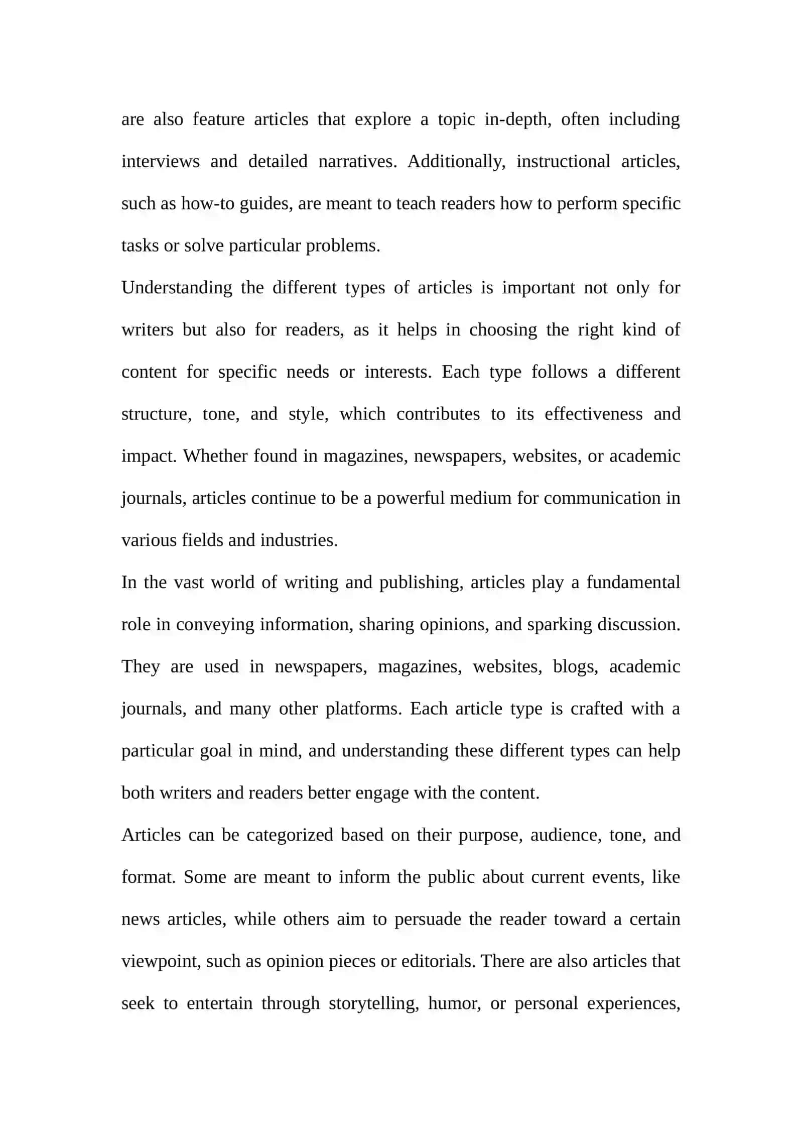 Amaliy ishlar: Types of Articles 3