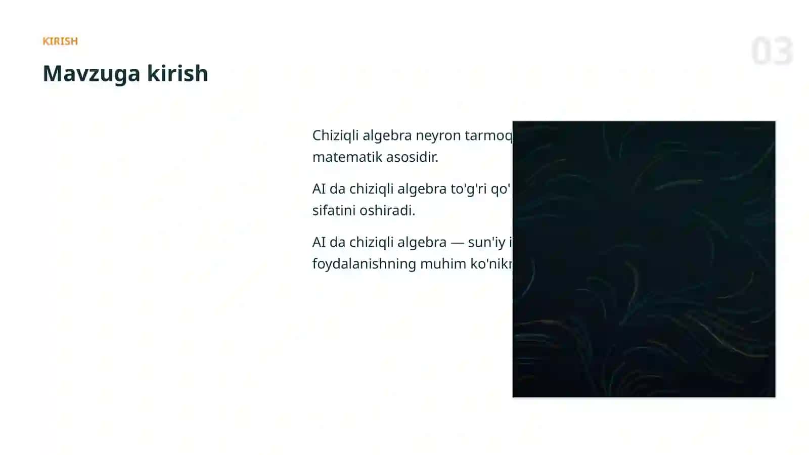 CHIZIQLI ALGEBRA VA AI 3