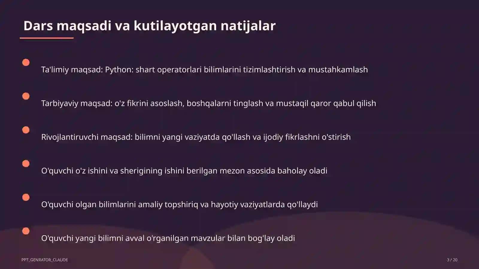 Python: shart operatorlari (8-sinf) 3