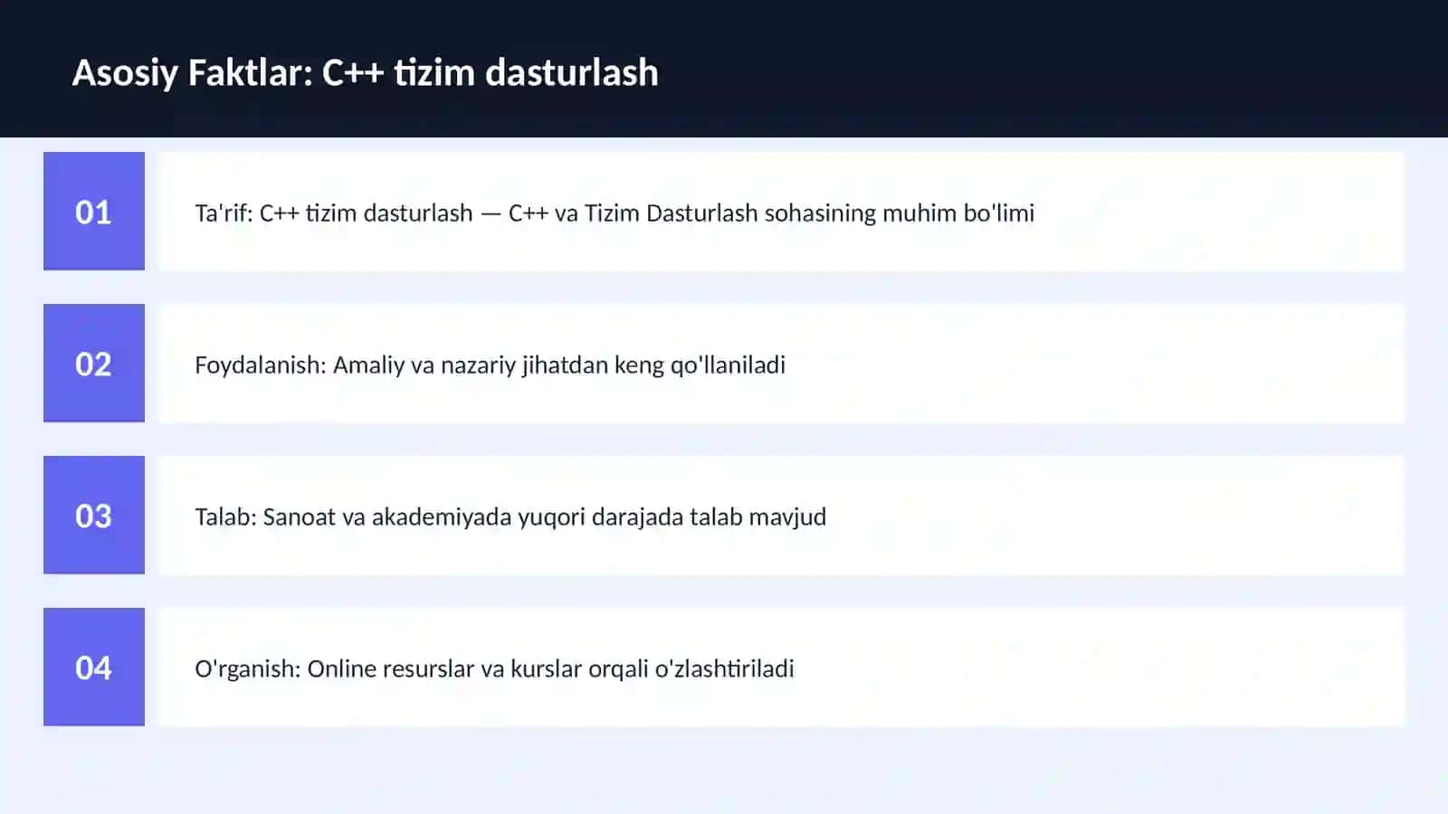 C++ tizim dasturlash 3
