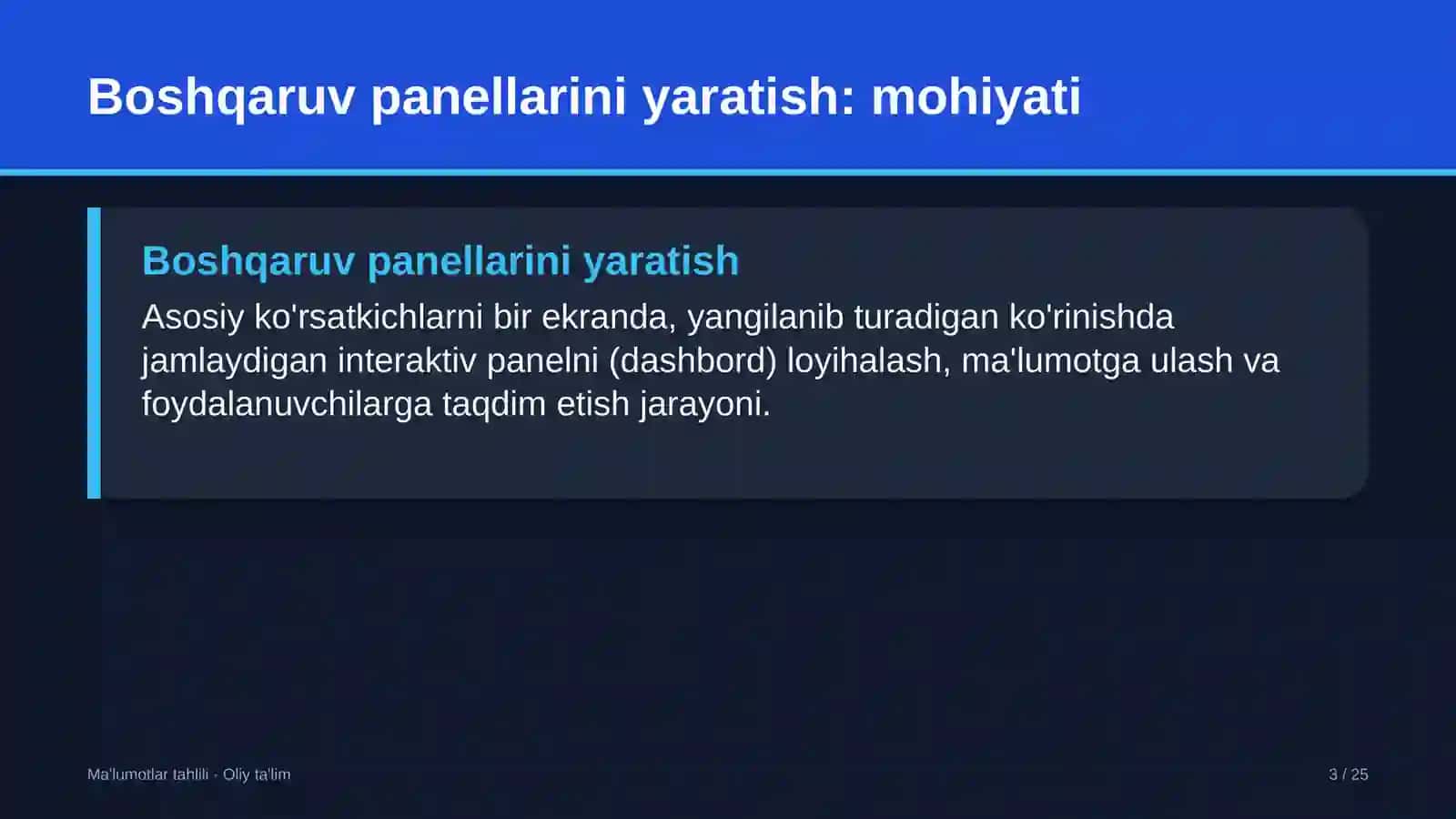 Zargarlik ustaxonalarida boshqaruv panellarini yaratish 3