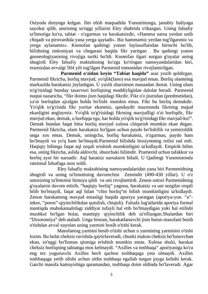 Qadimgi Yunon-Rim falsafasining ustuvor yo`nalishlari va ularning fan taraqqiyotiga ta’siri 3